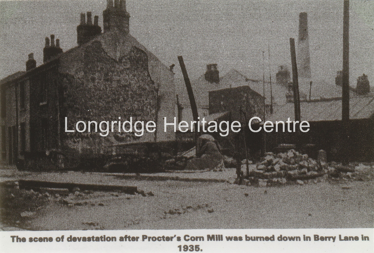 330A - Warwick Street - Proctors Corn Mill after a fire - 1935